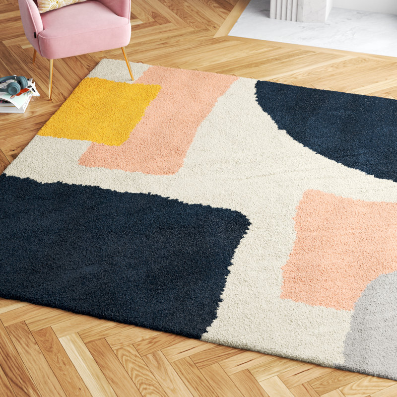 Etta Avenue™ Teen Macy Performance Pink/Navy Blue/Gold/White Rug